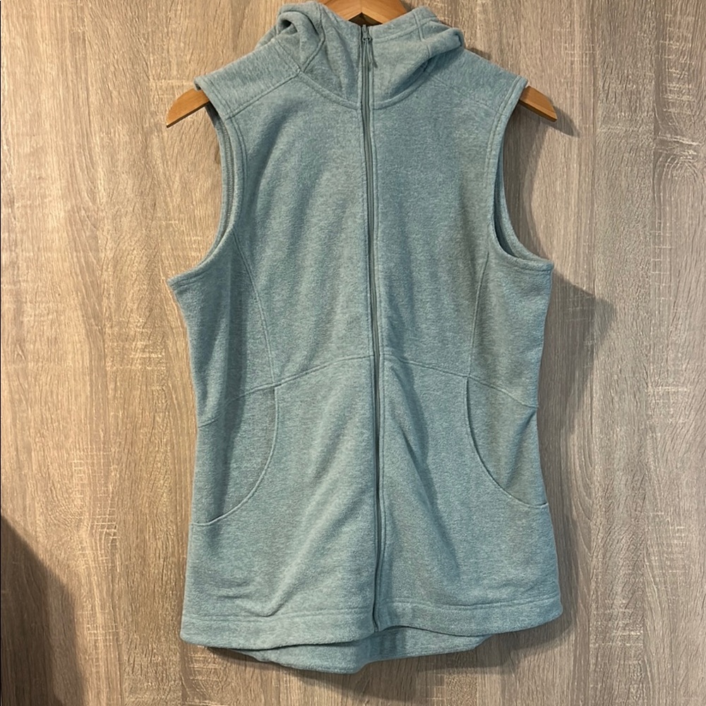 Duluth Trading Co Hooded Vest Size Medium Heather Blue